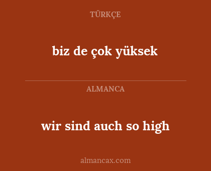 biz de çok yüksek - wir sind auch so high
