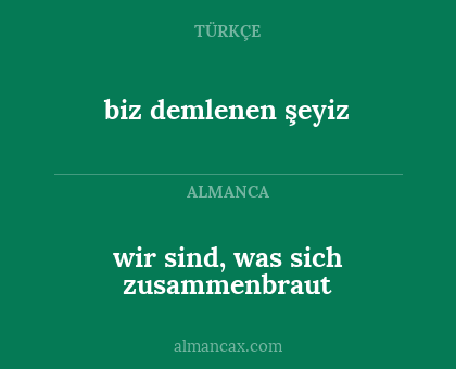 biz demlenen şeyiz - wir sind, was sich zusammenbraut