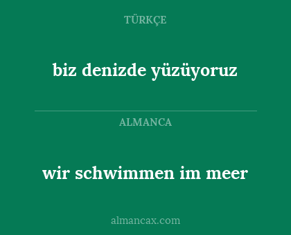 biz denizde yüzüyoruz - wir schwimmen im meer