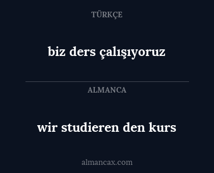 biz ders çalışıyoruz - wir studieren den kurs