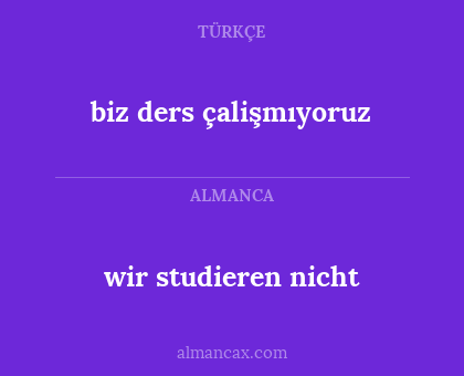 wir studieren nicht - biz ders çalişmıyoruz
