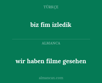 wir haben filme gesehen - biz fim izledik
