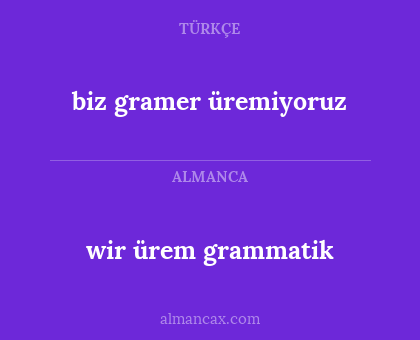 wir ürem grammatik - biz gramer üremiyoruz