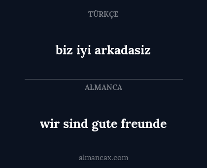 wir sind gute freunde - biz iyi arkadasiz