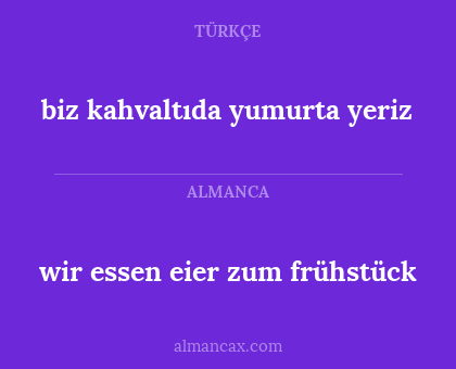 wir essen eier zum frühstück - biz kahvaltıda yumurta yeriz