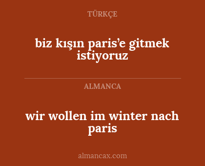 wir wollen im winter nach paris - biz kışın paris’e gitmek istiyoruz