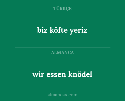 wir essen knödel - biz köfte yeriz