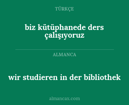 wir studieren in der bibliothek - biz kütüphanede ders çalışıyoruz