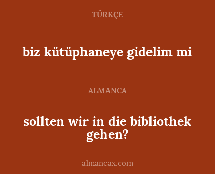 biz kütüphaneye gidelim mi - sollten wir in die bibliothek gehen?