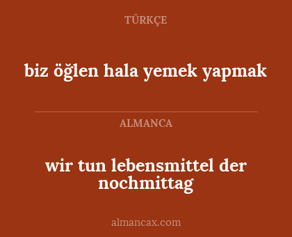 wir tun lebensmittel der nochmittag - biz öğlen hala yemek yapmak