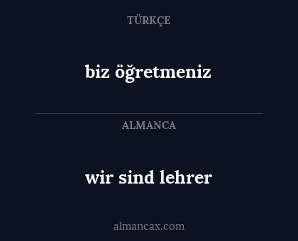 wir sind lehrer - biz öğretmeniz