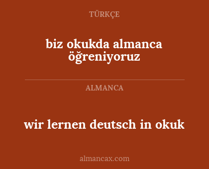 biz okukda almanca öğreniyoruz - wir lernen deutsch in okuk