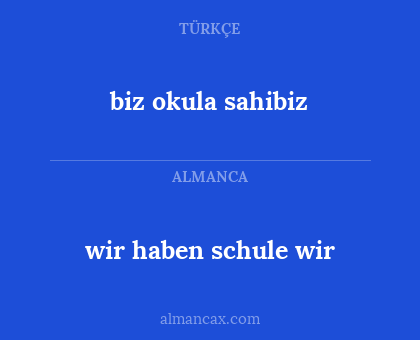 wir haben schule wir - biz okula sahibiz