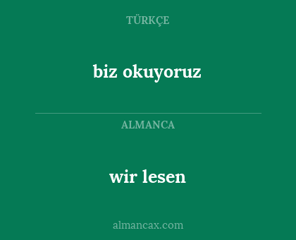 wir lesen - biz okuyoruz