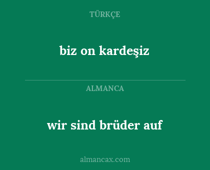 wir sind brüder auf - biz on kardeşiz