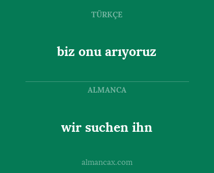 wir suchen ihn - biz onu arıyoruz
