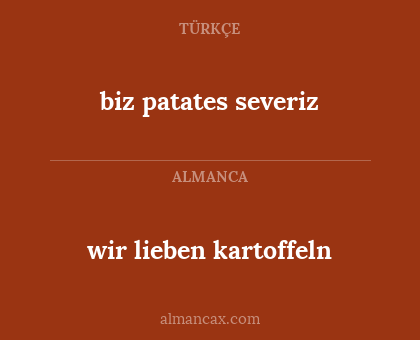 biz patates severiz - wir lieben kartoffeln