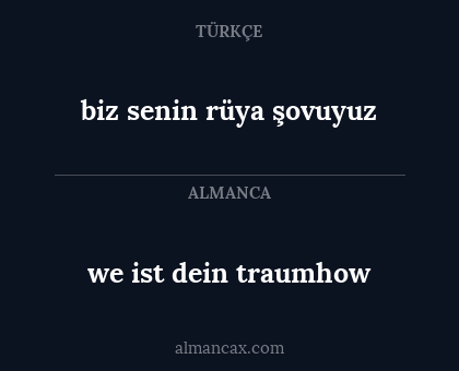 we ist dein traumhow - biz senin rüya şovuyuz