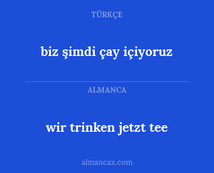 wir trinken jetzt tee - biz şimdi çay içiyoruz