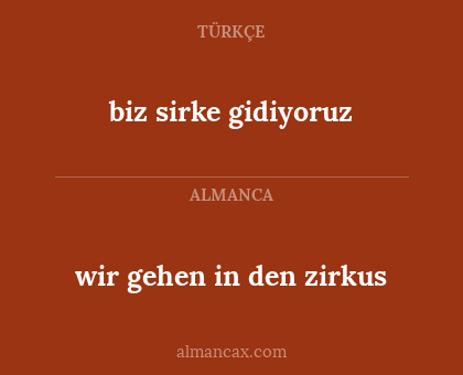 wir gehen in den zirkus - biz sirke gidiyoruz
