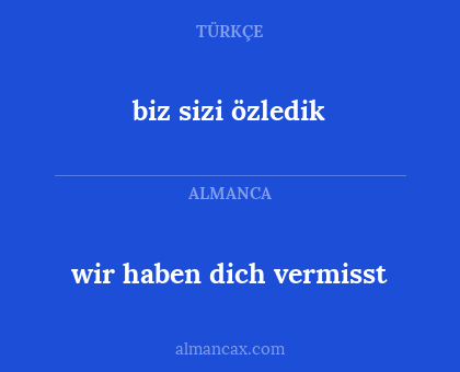 wir haben dich vermisst - biz sizi özledik