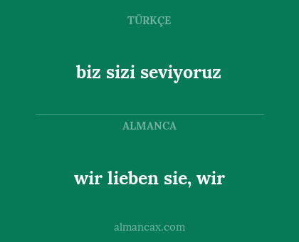 wir lieben sie, wir - biz sizi seviyoruz