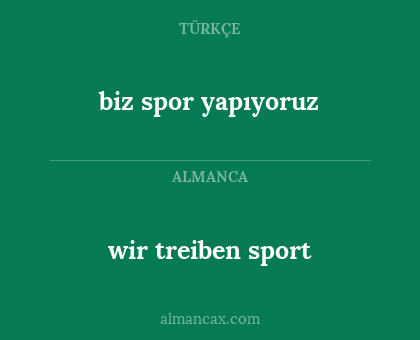 biz spor yapıyoruz - wir treiben sport
