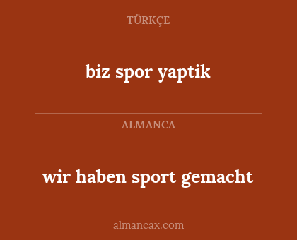 wir haben sport gemacht - biz spor yaptik