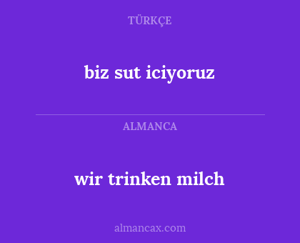 wir trinken milch - biz sut iciyoruz