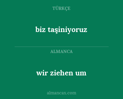 wir ziehen um - biz taşiniyoruz