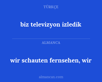 wir schauten fernsehen, wir - biz televizyon izledik