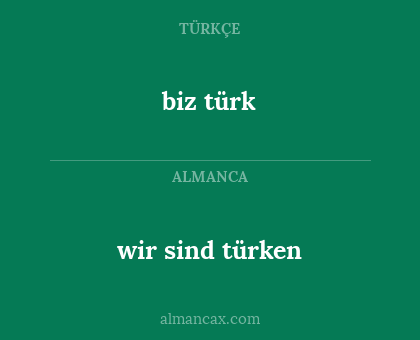 wir sind türken - biz türk