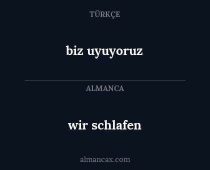 wir schlafen - biz uyuyoruz