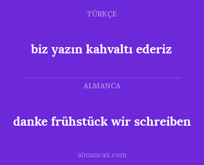 biz yazın kahvaltı ederiz - danke frühstück wir schreiben