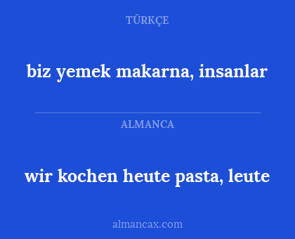 biz yemek makarna, insanlar - wir kochen heute pasta, leute