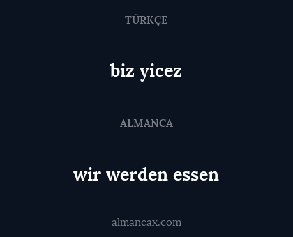 wir werden essen - biz yicez