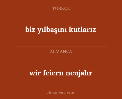 wir feiern neujahr - biz yılbaşını kutlarız