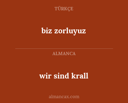 wir sind krall - biz zorluyuz