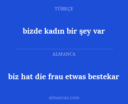 bizde kadın bir şey var - biz hat die frau etwas bestekar