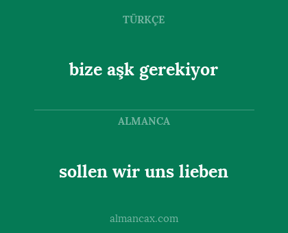 bize aşk gerekiyor - sollen wir uns lieben