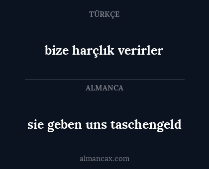 bize harçlık verirler - sie geben uns taschengeld