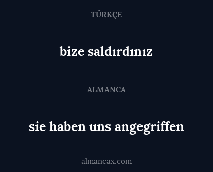 bize saldırdınız - sie haben uns angegriffen