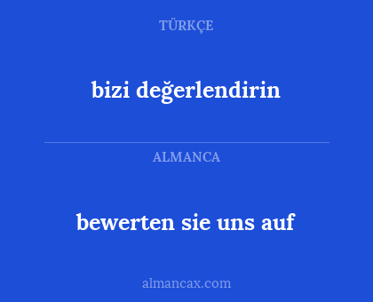 bizi değerlendirin - bewerten sie uns auf