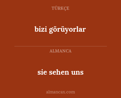 sie sehen uns - bizi görüyorlar