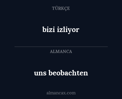 uns beobachten - bizi izliyor