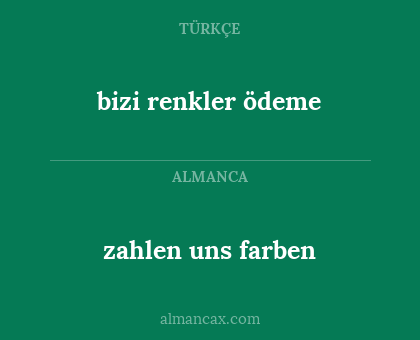 zahlen uns farben - bizi renkler ödeme