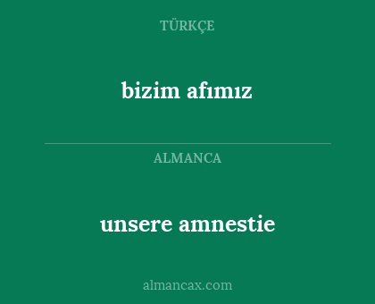 unsere amnestie - bizim afımız