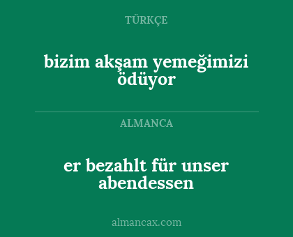 bizim akşam yemeğimizi ödüyor - er bezahlt für unser abendessen