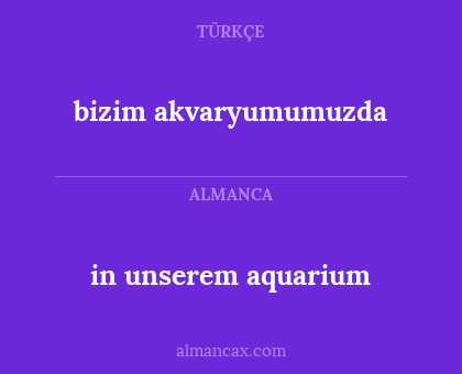 in unserem aquarium - bizim akvaryumumuzda