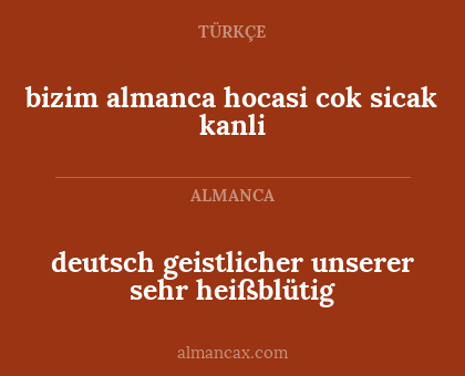 bizim almanca hocasi cok sicak kanli - deutsch geistlicher unserer sehr heißblütig